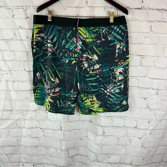 fourlaps board short swimwear night swim palms multi sz 34 athletic fit unlined - Picture 2 of 13
